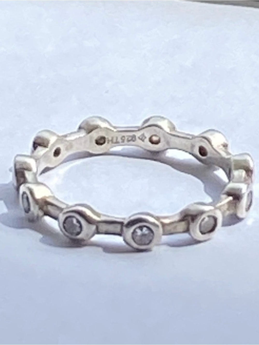 Silpada Sterling Silver Circle CZ Eternity Band  size 9 - Picture 4 of 7